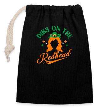 Dibs Sur La Rousse - Sac cadeau en coton avec cordon (14 x 20 cm) - noir - Devant