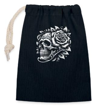 Eternal Contrast - Closable cotton gift bag (14x20cm) - navy - Front