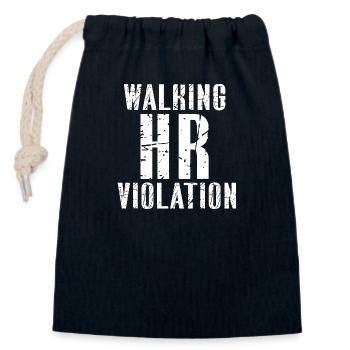 Walking HR Violation - Closable cotton gift bag (14x20cm) - navy - Front