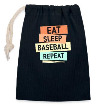 Eat Sleep Baseball Repeat Softball Sport Fan - Verschließbarer Geschenkbeutel aus Baumwolle (14x20cm) - Navy - Vorne