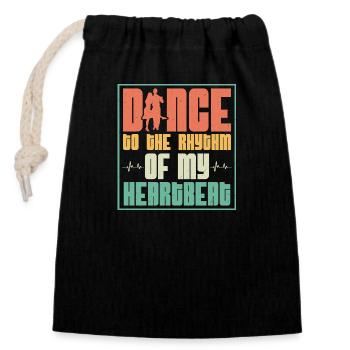 Danser au rythme de mon rythme de musique latine ta - Sac cadeau en coton avec cordon (14 x 20 cm) - noir - Devant