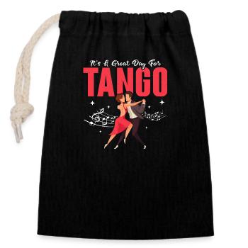 C’est un grand jour pour le tango Musique latine Danse du tango - Sac cadeau en coton avec cordon (14 x 20 cm) - noir - Devant