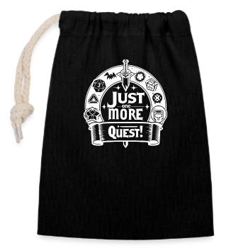 Just One More Quest - Closable cotton gift bag (14x20cm) - black - Front