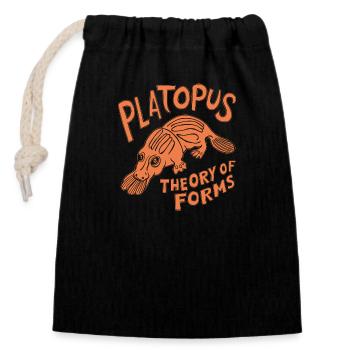 Theory of Forms - Platopus Design - Closable cotton gift bag (14x20cm) - black - Front