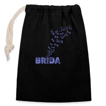 Brida - Verschließbarer Geschenkbeutel aus Baumwolle (14x20cm) - Schwarz - Vorne