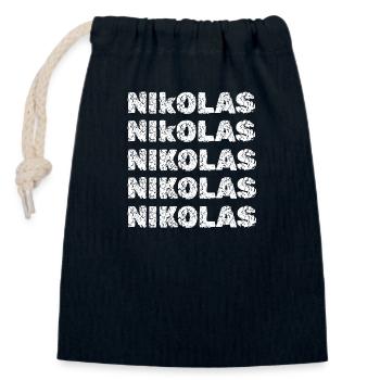 Nicholas as Nicholas - Closable cotton gift bag (14x20cm) - navy - Front