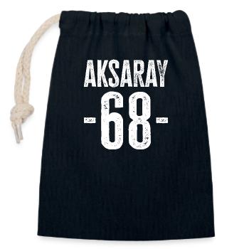 Aksaray 68 – Tradition and History from Türkiye - Closable cotton gift bag (14x20cm) - navy - Front