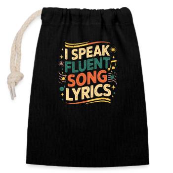 I Speak Fluent Song Lyrics 7 - Verschließbarer Geschenkbeutel aus Baumwolle (14x20cm) - Schwarz - Vorne