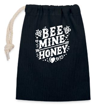 Bee Mine Honey - Closable cotton gift bag (14x20cm) - navy - Front