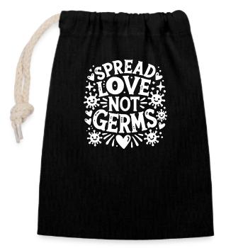 Spread Love Not Germs - Closable cotton gift bag (14x20cm) - black - Front