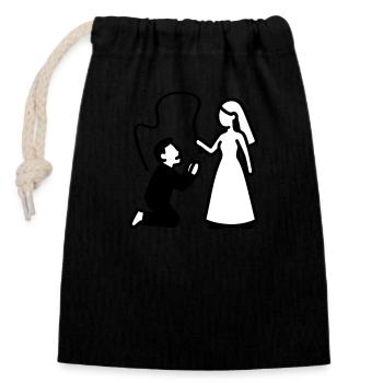 Ehepaar Hochzeit Peitsche - Verschließbarer Geschenkbeutel aus Baumwolle (14x20cm) - Schwarz - Vorne