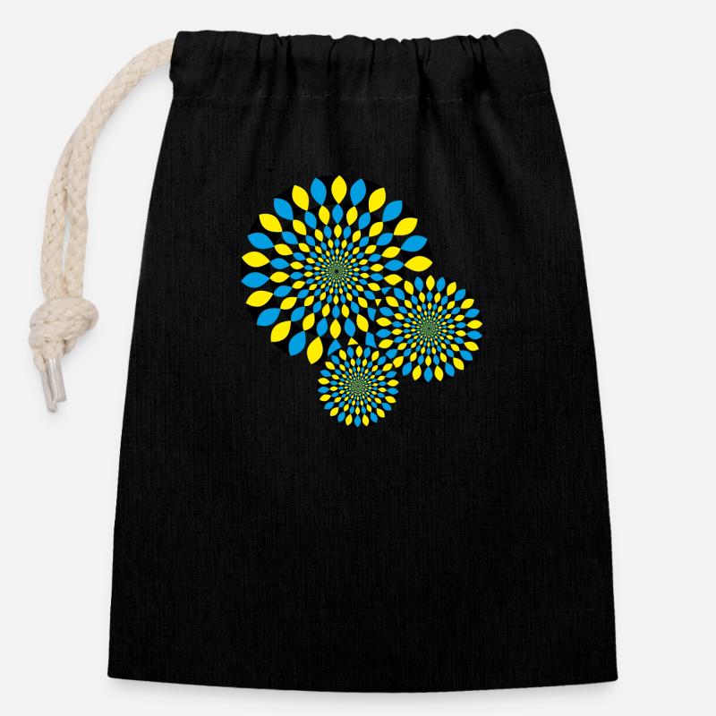 Optical Illusion - Closable cotton gift bag (14x20cm) - black