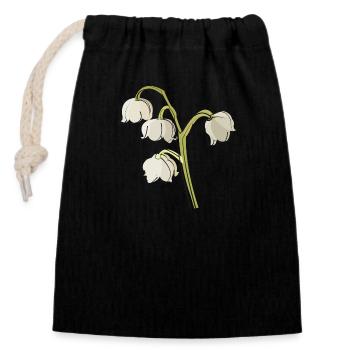 lily of the valley - Closable cotton gift bag (14x20cm) - black - Front