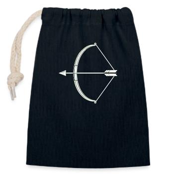 Bow and arrow archer - Closable cotton gift bag (14x20cm) - navy - Front