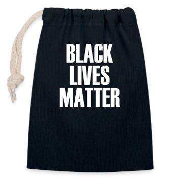 Black Lives Matter - Sac cadeau en coton avec cordon (14 x 20 cm) - bleu marine - Devant