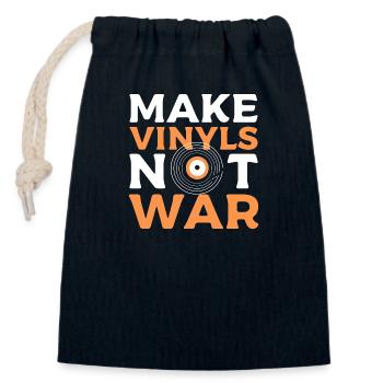record player - Closable cotton gift bag (14x20cm) - navy - Front