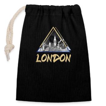 London Uk UK England Skyline City - Closable cotton gift bag (14x20cm) - black - Front