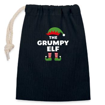 The Grumpy Elf - Closable cotton gift bag (14x20cm) - navy - Front