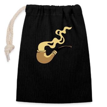 Smoke Tobacco Pipe Smoke - Closable cotton gift bag (14x20cm) - black - Front