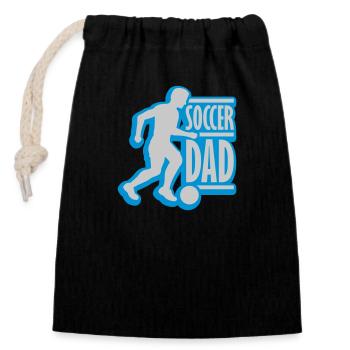 Logo du papa de soccer gagnant - Sac cadeau en coton avec cordon (14 x 20 cm) - noir - Devant
