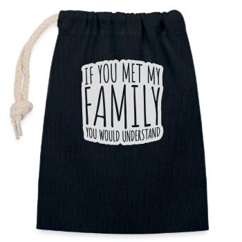 you would understand quote - Closable cotton gift bag (14x20cm) - navy - Front