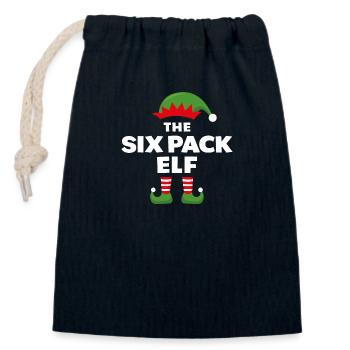 The Six Pack Elf - Closable cotton gift bag (14x20cm) - navy - Front