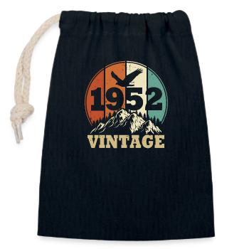 Vintage 1952 - Closable cotton gift bag (14x20cm) - navy - Front