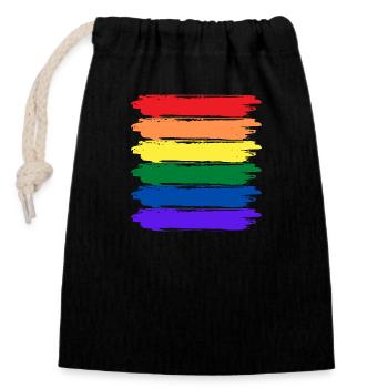LGBTQIA+ Minimalist - Closable cotton gift bag (14x20cm) - black - Front