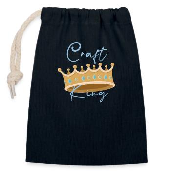 König - Verschließbarer Geschenkbeutel aus Baumwolle (14x20cm) - Navy - Vorne