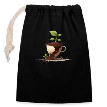La tasse nature - Sac cadeau en coton avec cordon (14 x 20 cm) - noir - Devant