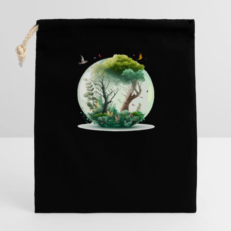 The miniature forest Closable cotton gift bag (14x20cm)