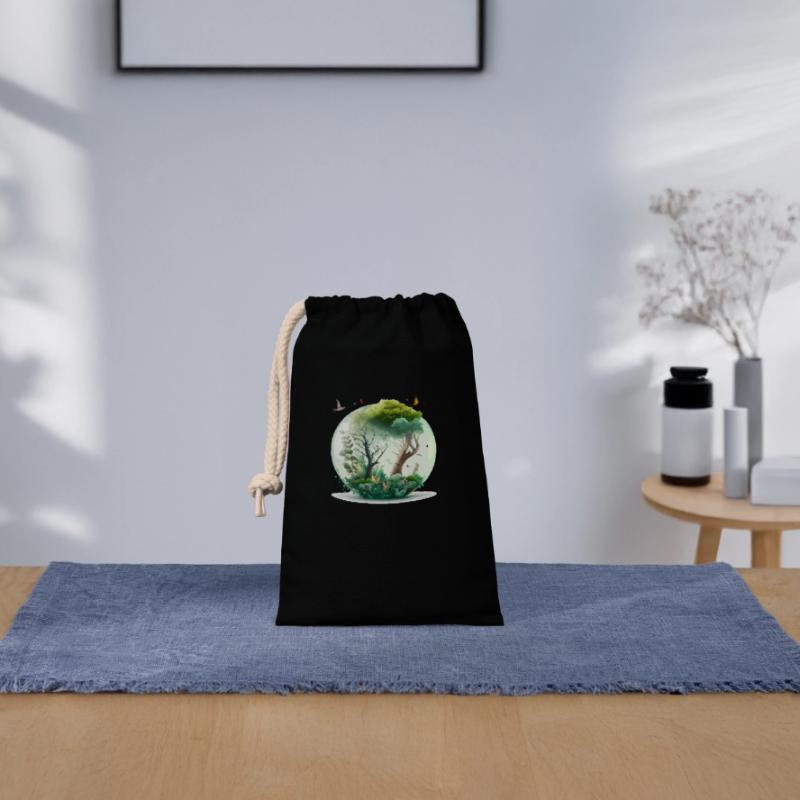 The miniature forest Closable cotton gift bag (14x20cm)