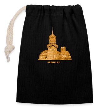 Prenzlau Stettiner Tor Marienkirche Brandenburg - Sac cadeau en coton avec cordon (14 x 20 cm) - noir - Devant