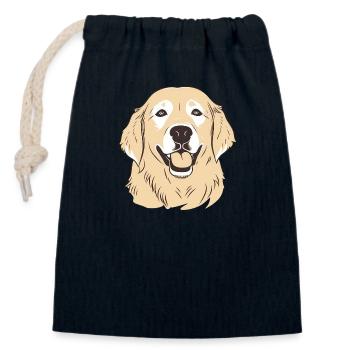 Golden Retrievers - Closable cotton gift bag (14x20cm) - navy - Front