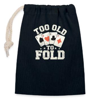 Too Old To Fold Poker Player Gambling - Verschließbarer Geschenkbeutel aus Baumwolle (14x20cm) - Navy - Vorne