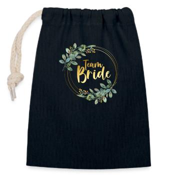 Chemises de mariée de l’équipe - Sac cadeau en coton avec cordon (14 x 20 cm) - bleu marine - Devant