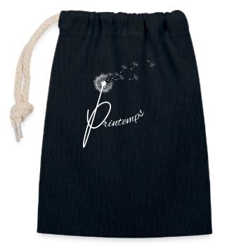 Frühling - Löwenzahn - Verschließbarer Geschenkbeutel aus Baumwolle (14x20cm) - Navy - Vorne