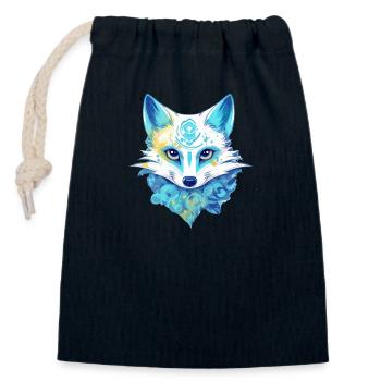 The Blue Fox - Closable cotton gift bag (14x20cm) - navy - Front