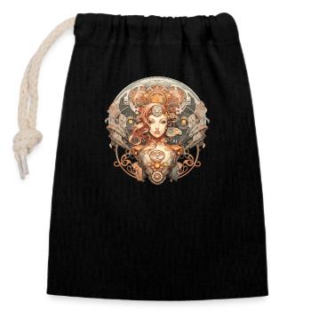 Beauty ex Machina 10 - Closable cotton gift bag (14x20cm) - black - Front