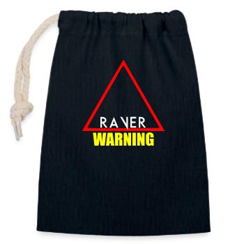 warning raver - Closable cotton gift bag (14x20cm) - navy - Front
