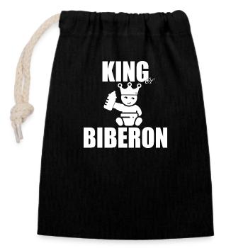 ROI DES BIBERONS - Sac cadeau en coton avec cordon (14 x 20 cm) - noir - Devant