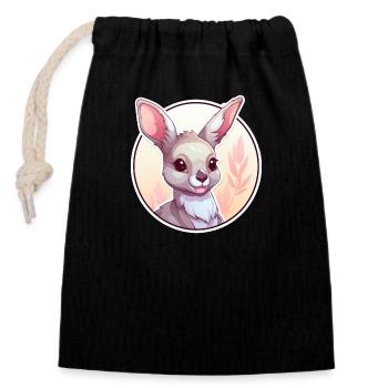Kangaroo - Closable cotton gift bag (14x20cm) - black - Front