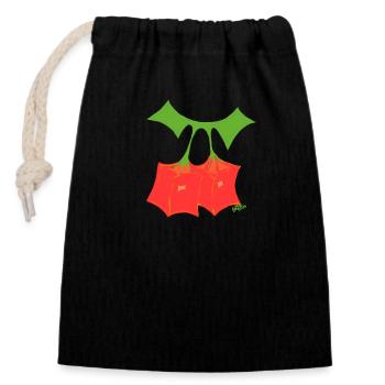 Cerises hyperboliques - Sac cadeau en coton avec cordon (14 x 20 cm) - noir - Devant