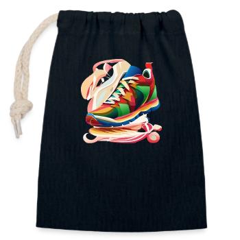 Colorful sneakers - Closable cotton gift bag (14x20cm) - navy - Front