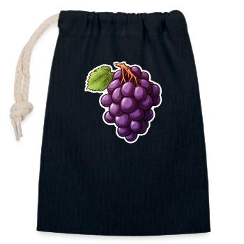 Grapevines dark - Closable cotton gift bag (14x20cm) - navy - Front