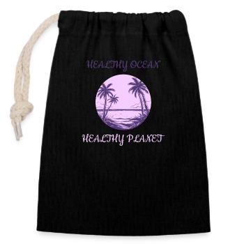 Marine Conservation - Sac cadeau en coton avec cordon (14 x 20 cm) - noir - Devant