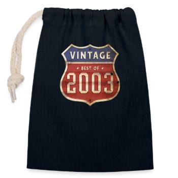 21 Years Old Vintage 2003 Limited Edition 21st - Closable cotton gift bag (14x20cm) - navy - Front