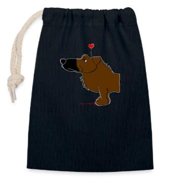Comic - Hund "Balou" Wolly Sheepling - Verschließbarer Geschenkbeutel aus Baumwolle (14x20cm) - Navy - Vorne