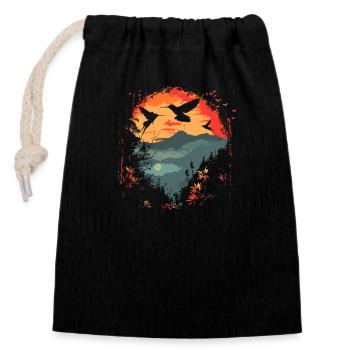 hummingbird, bird, nature, animals, wilderness, nectar - Closable cotton gift bag (14x20cm) - black - Front