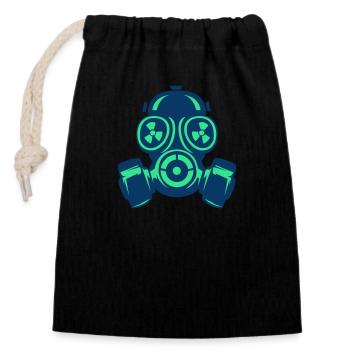 gas mask 02 - Closable cotton gift bag (14x20cm) - black - Front